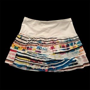 Lucky in Love small (4-6) women’s pleated tennis skirt in multi colors